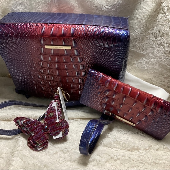 $FIRM$ 2 Pc Brahmin DAWNING HILLARY  + ADY WALLET ****NO BUTTERFLY**** - Picture 7 of 9